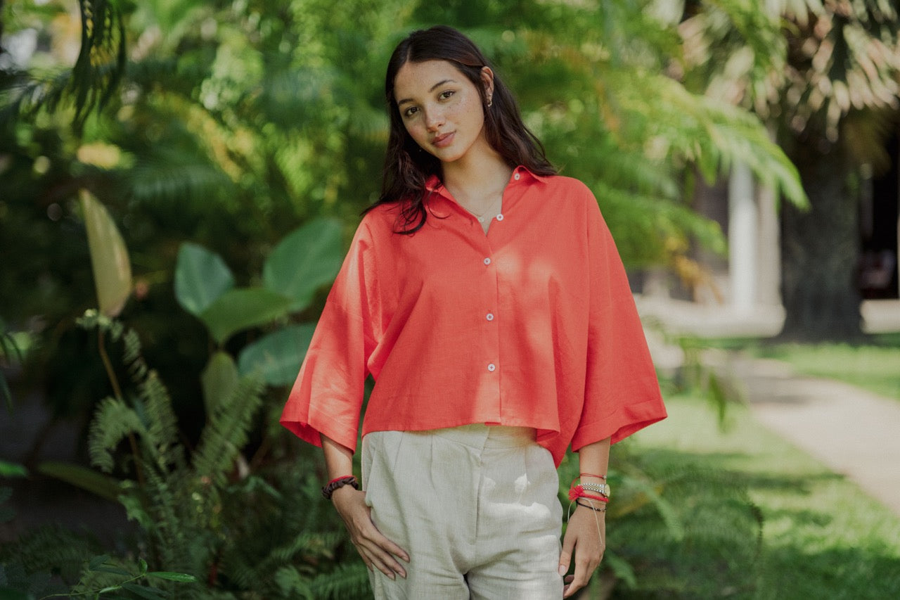 TAMARA VENN Wide sleeves hip shirt