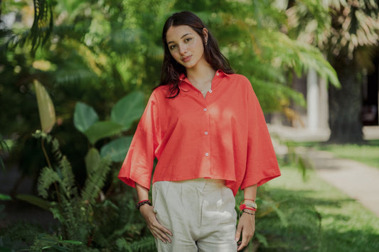 TAMARA VENN Wide sleeves hip shirt